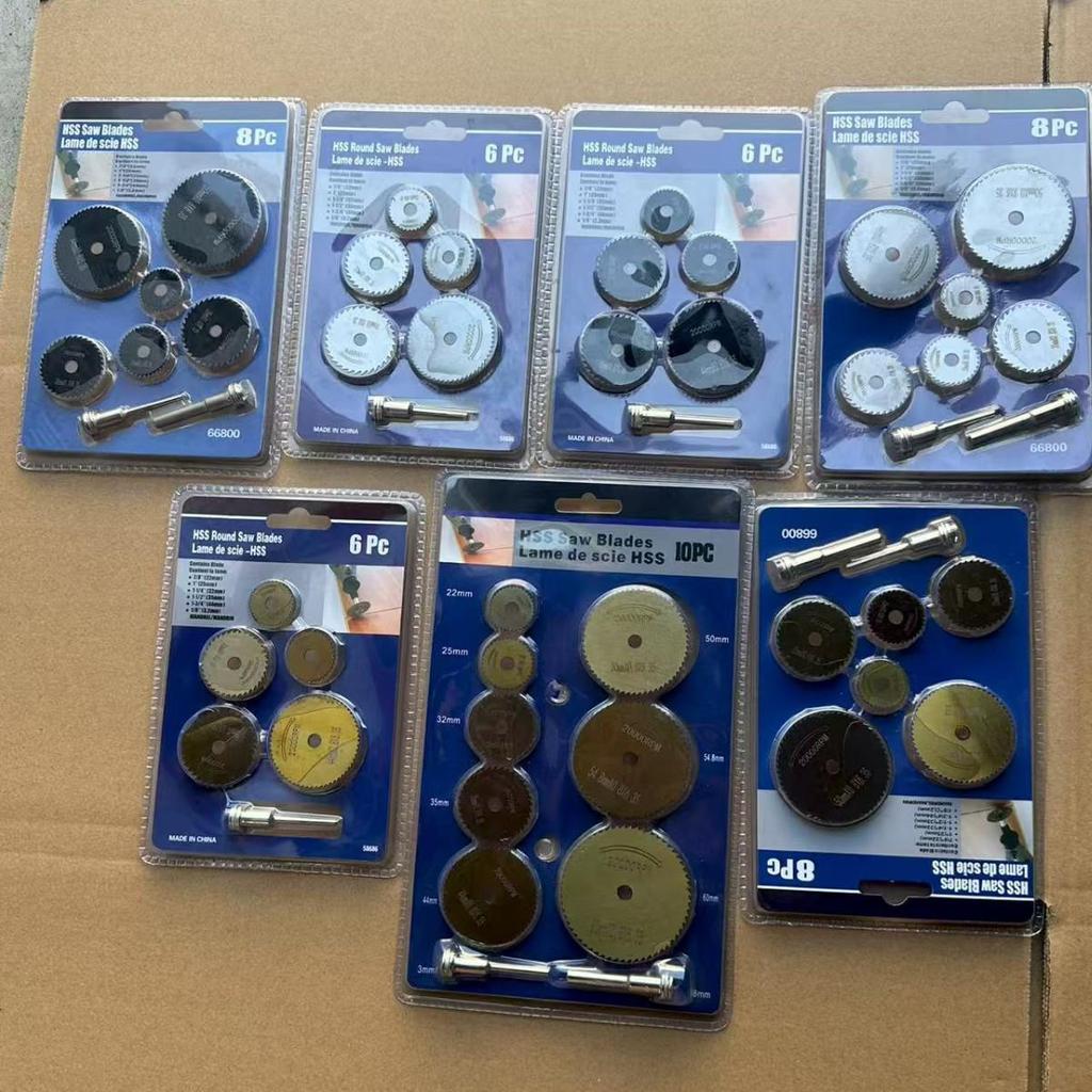 22mm-60mm High-Speed Steel Saw Blade Set with Electric Grinder Disc Accessories, Mini Cutting Saw Blades & 5+1 Connecting Rod