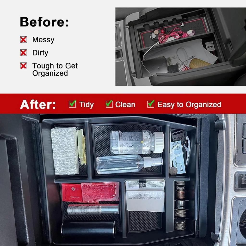 Center Console Organizer F-150 Raptor Accessories Tray 2015 2017 2018 2020 For Middle Console Storage Box For Ford F150