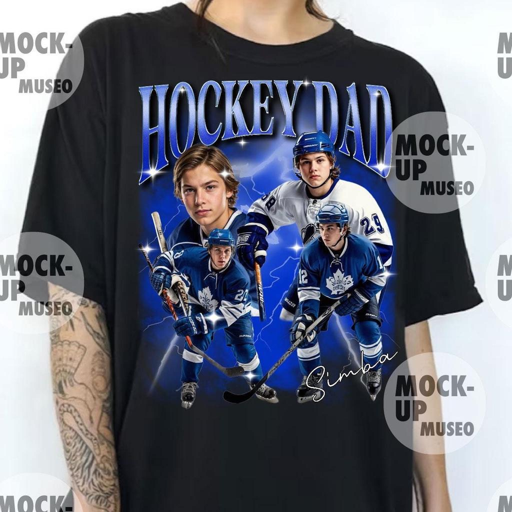 Personalized Hockey Dad T-Shirt PNG: Custom Photo Gift (Digital Download)