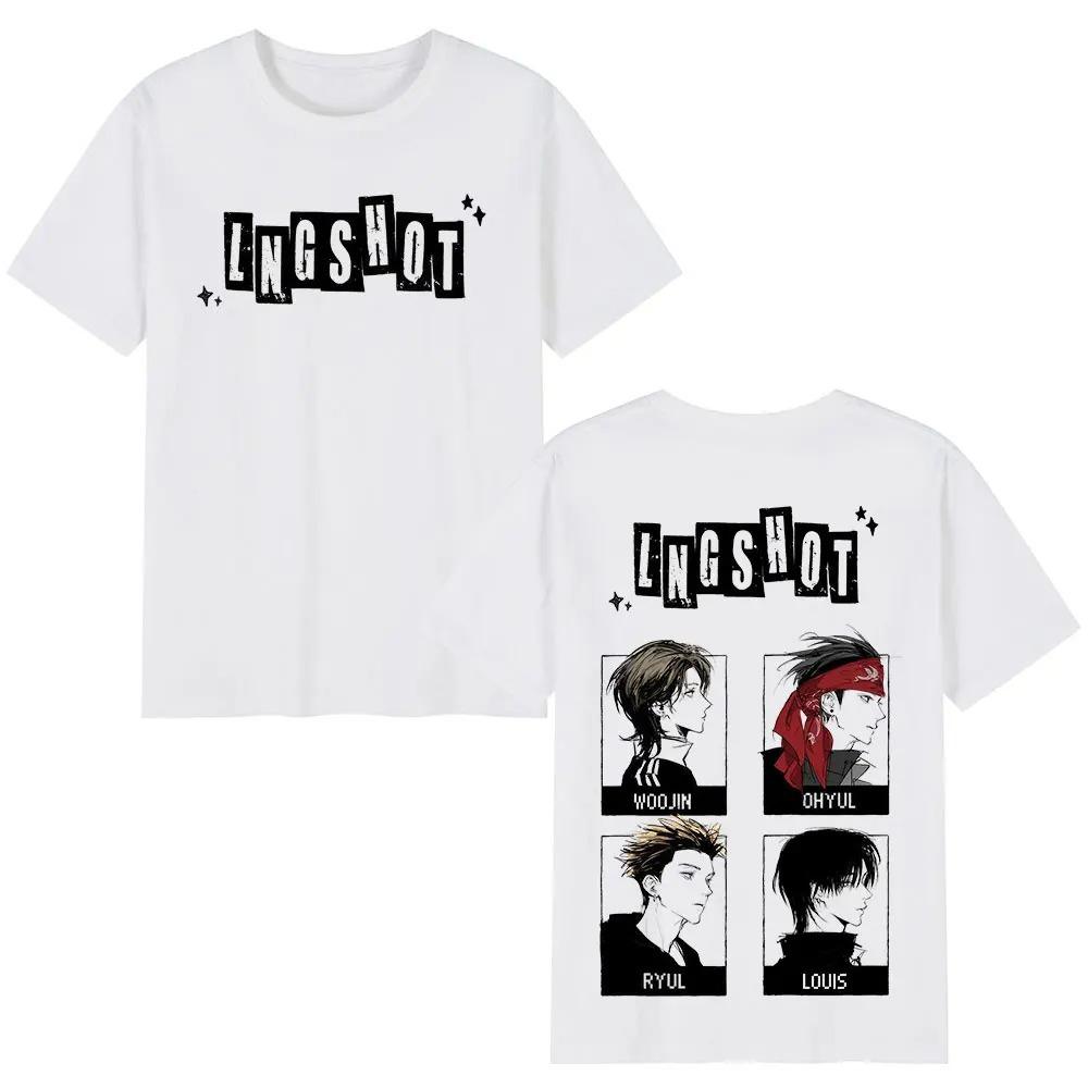 Korean Kpop Lngshot T Shirt Men Women Clothing Fashion Hip-hop Short Sleeve T-shirts Cotton Oversized Casual T-shirt Streetwear