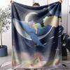 Whale Starry Sky Throw Soft Flannel AC Blanket Lightweight Summer Nap Throw Cozy  Blanket for Sofa Bed Travel Home