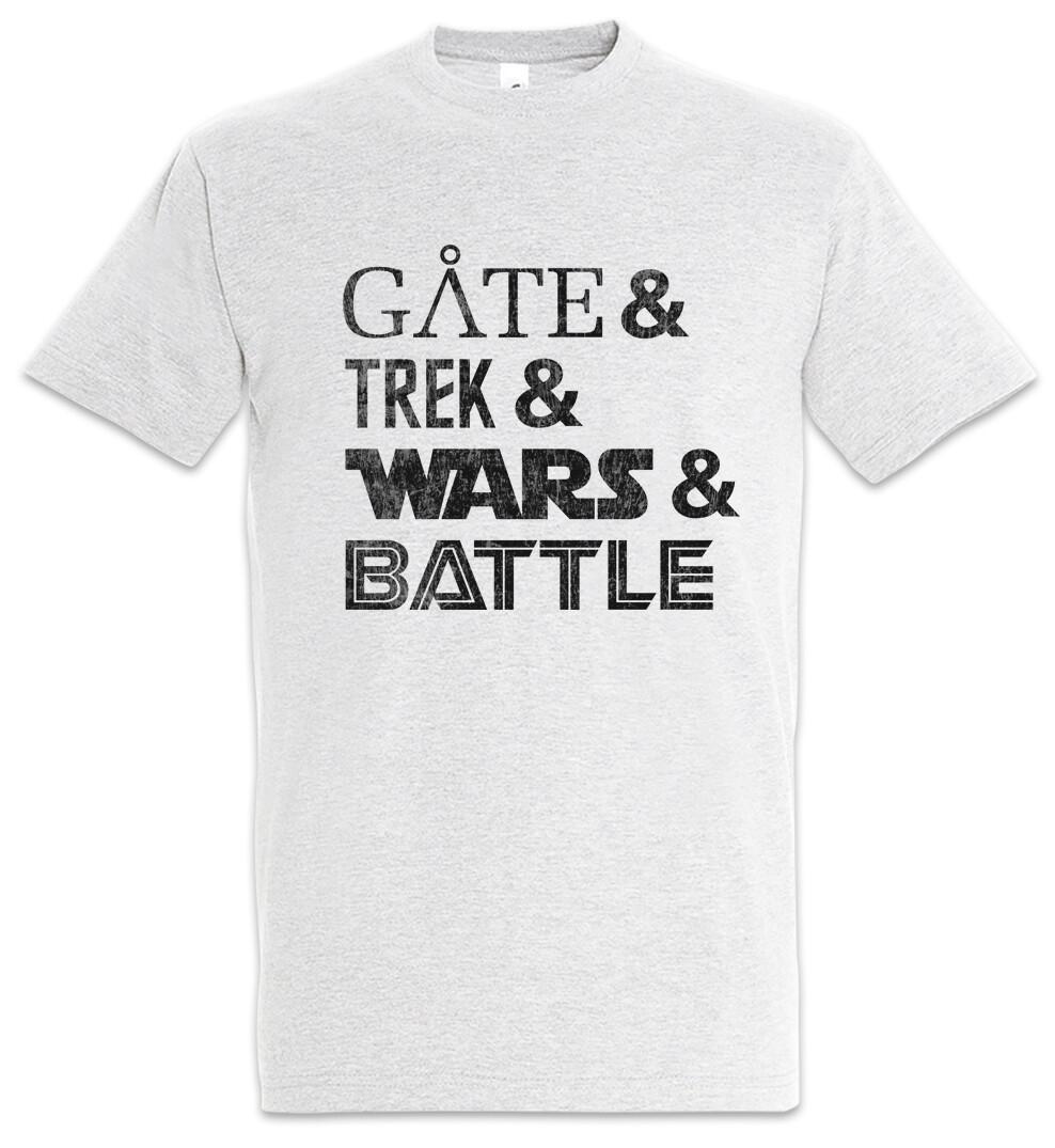 Gate & Trek & Wars & Battle T-Shirt Mens Womens Tees Top Fun Geek Nerd Sci-Fi S