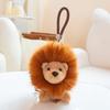 Hedgehog & Lion Fluffy Fur Plush Pendant Stuffed Cartoon Animal Cute Small Plushie Keyring Decor for Bag Gift