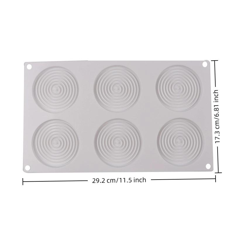 Silicone Baking Pan For Pastry 6 Holes 3D Spiral Shape Mousse Cake Mold Round Chocolate Mould Bakery Accessories