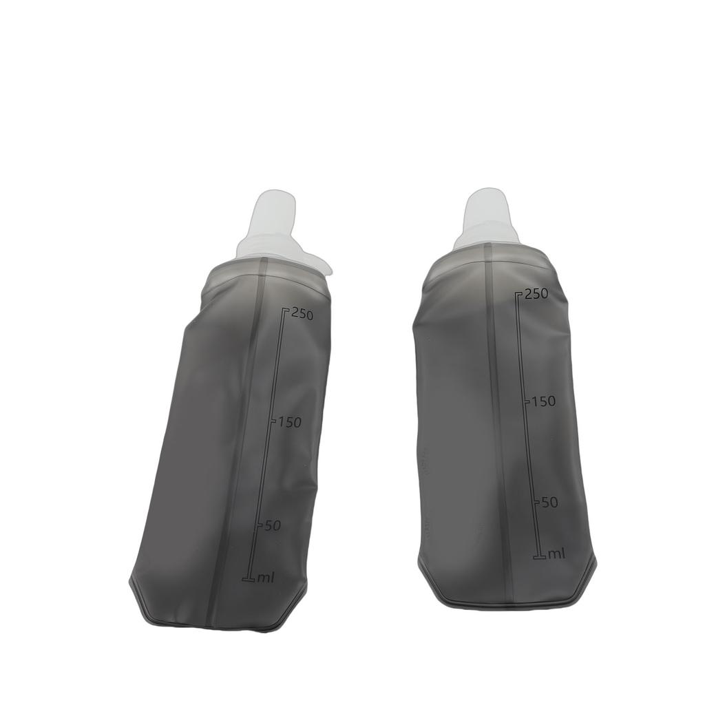 2PCS Flasque Souple TPU Pliable Anti-fuite Bouteille d'Eau Souple avec Bouchon Anti-poussière pour Vélo Course Randonnée Hydratation