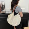 Summer bow knitted woven bag female 2026 new single shoulder shopping bag leisure vacati beach bag tote bag