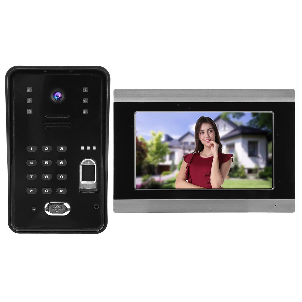 7in Video Doorbell Wired for TUYA Infrared Night Vision Fingerprint IC Card Remote Control