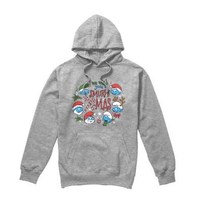The Smurfs Unisex Adult We Wish You A Smurfy Christmas Heather Hoodie
