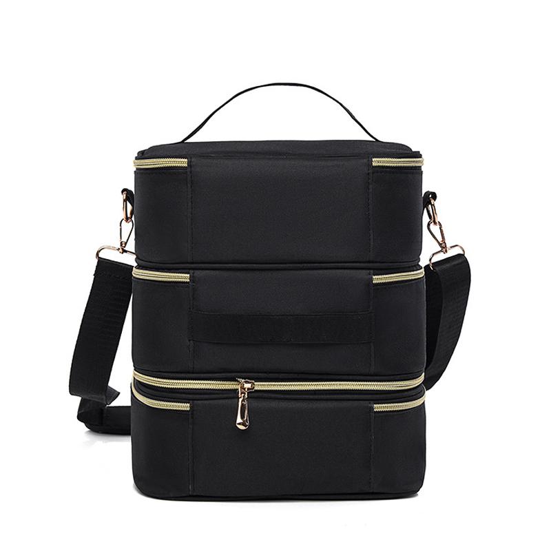 3 Layer Nail Polish Storage Bag Cosmetic Bag Portable Handbag for Women Travel Essential Oil Bag Nail Care Tool Storage Box