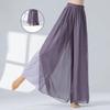 Klassische Tanzhose Damen Zweilagig Seitenschlitz Weiter Bein Locker Sitzend Fließende Hose Bühnenkostüme Lässige Lounge Yoga Kleidung