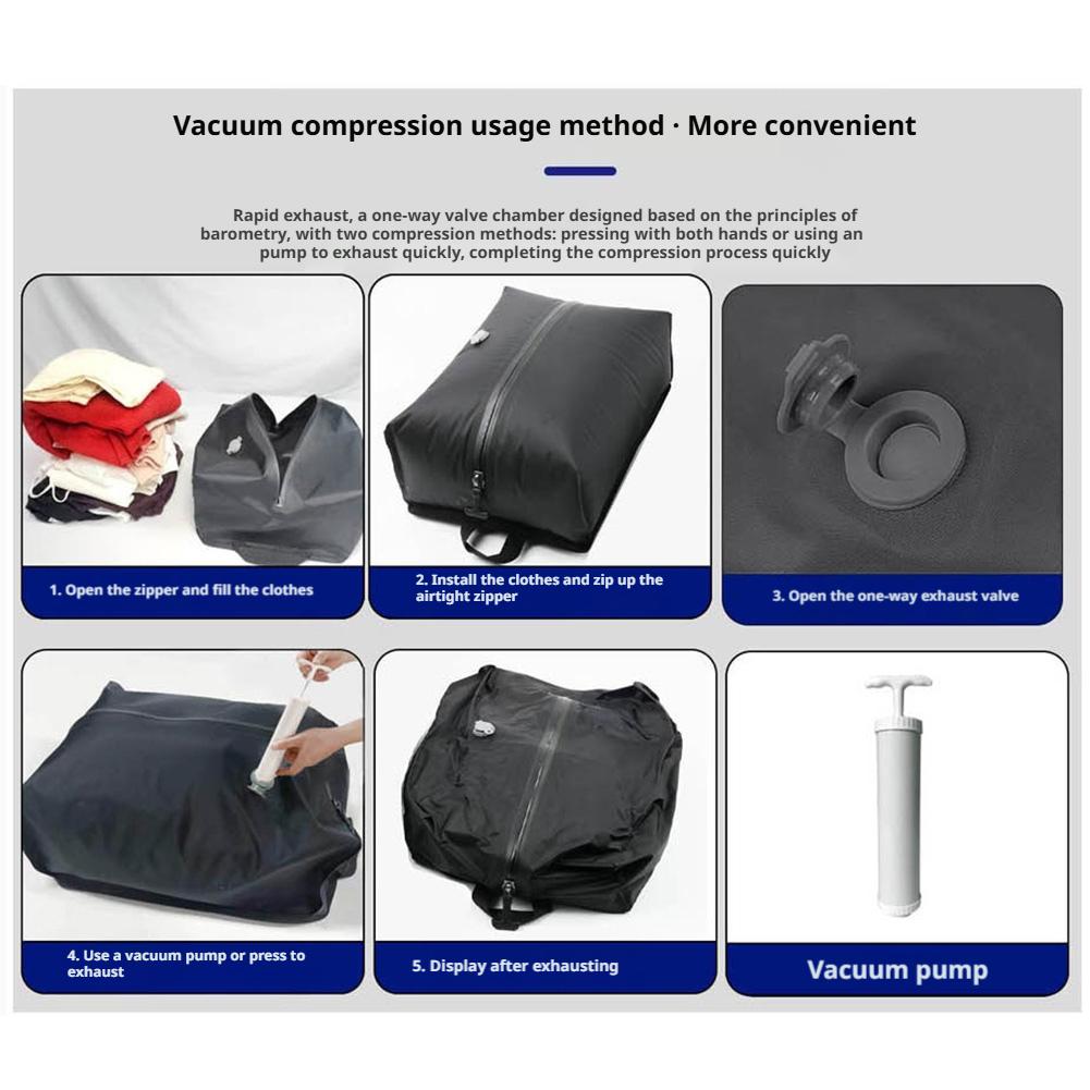 Multi-Size Space Saving Compression Bags for Travel, Waterproof Clothes Organizer for Wardrobe Suitcase Vacuum Storage Bags