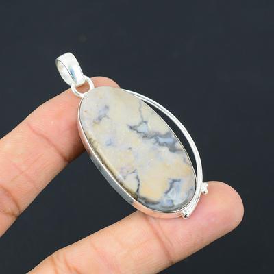 Womens Day Sale Natural Porcelain Jasper New Pendant Jewelry 925 Sterling Silver