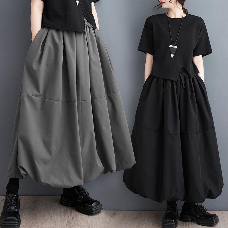 Plus Size Tummy-Concealing Slimming Midi Skirt for Spring/Autumn 2025 - Puffy Style