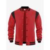 Casual Sports High-Street Fleece-Lined Cardigan Patchwork Stand-Up Collar Aviator Baseball Jacket Men’s Aviator Jacket