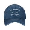 Unisex  Im Coming To the Cottage Heated Rivalry Print Hat Casual Distressed Washed  Baseball Cap Adjustable