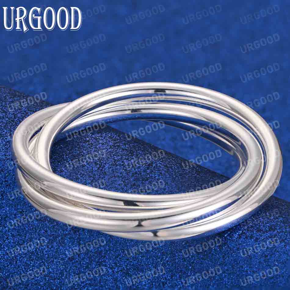 925 Sterling Silber Drei Linie Glatte Armband Mode Hochzeit Schmuck