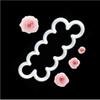 3 Pcs/set Rose Flower Cake Molds Plastic White Rose Flower Fondant Cutter Cake Decorating Molds Biscu