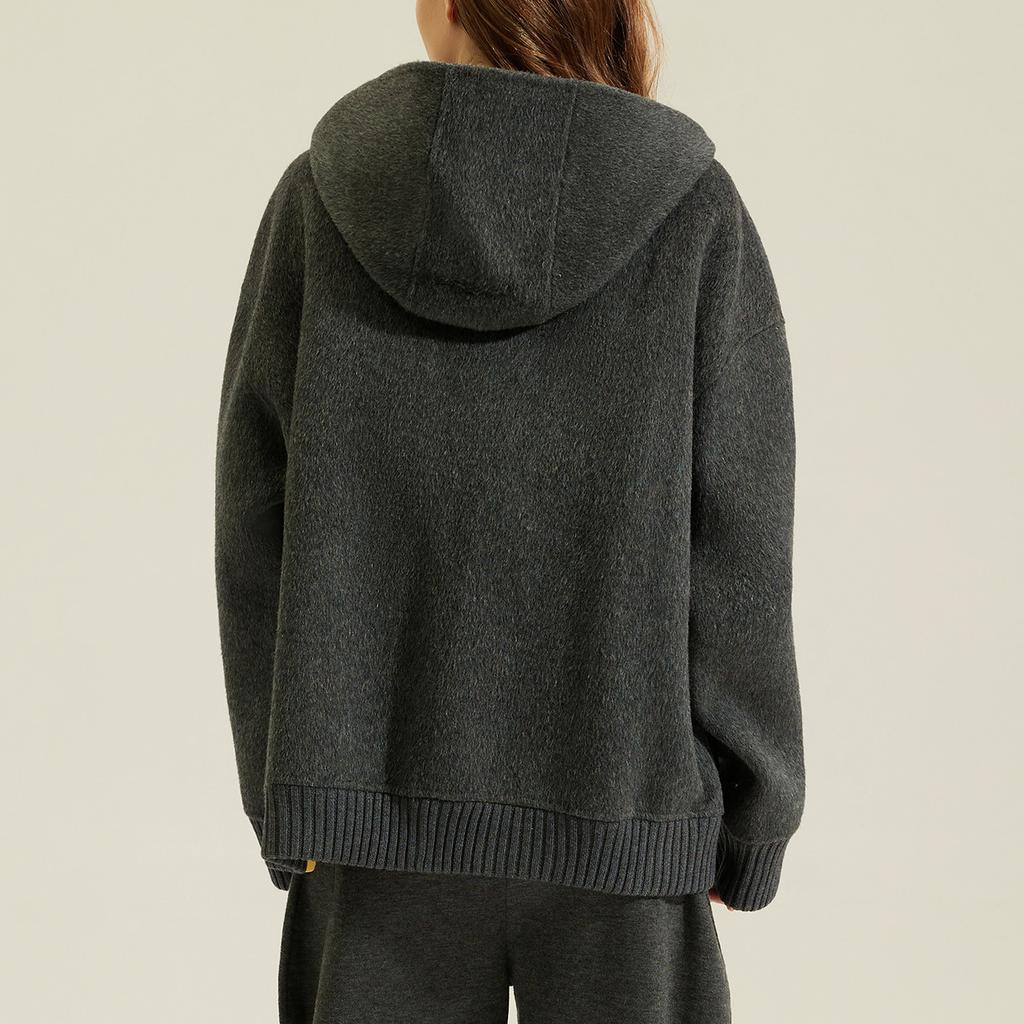 Autumn and Winter Hooded Coat Alpaca Wool Coat Woolen Small Wool Coat Women's Double-sided Woolen Coat