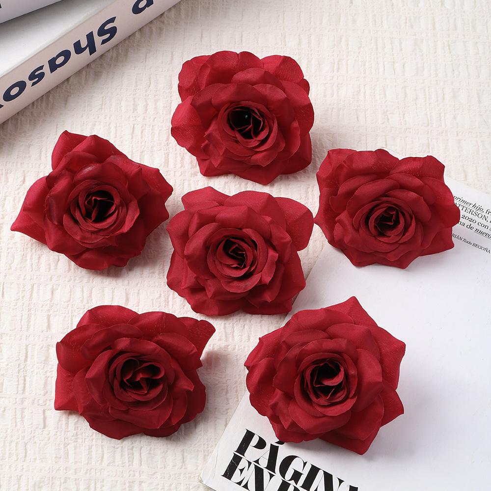 Rose Hair Accessory 9cm Artificial Flower Hair Clip Flower Brooch Bride's Headwear for Party Garden Home Decoration Wedding Deco