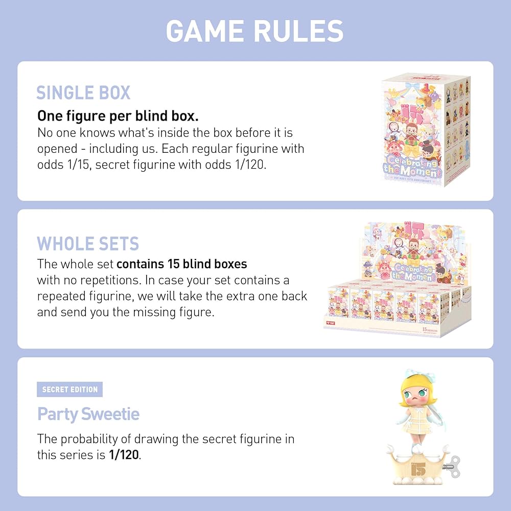 Pop Mart Celebrating 15th Anniversary Series Blind Box Figure Premium Toy Original Character 1 Piece