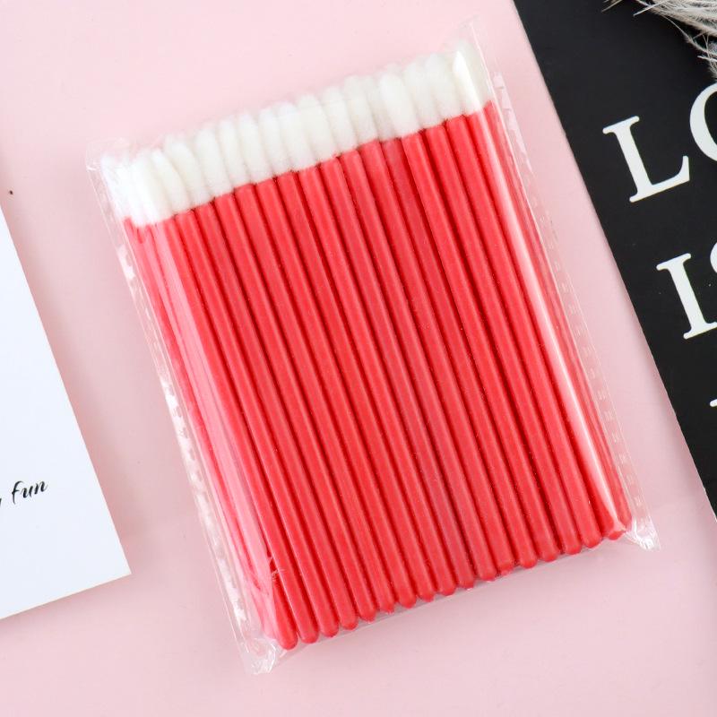 50-Pack Grafting Eyelash and Lip Brush Set - Solid Rod & Slanted Mousse Brushes