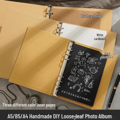 Kraft Paper A5 DIY Photo Album & Loose-Leaf Notebook for Students