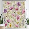 Colorful Flowers Shower Curtain for Bathroom Spring Floral Romantic Wildflower Plants Nature Scenery Decor Curtain with Hooks