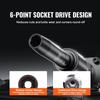 1/2" Drive Impact Socket Set, 9 Piece Deep Socket Set Metric 29-38mm, 6 Point Cr-Mo Alloy Steel for Auto Repair, Easy-to-Read Size Markings, Rugged