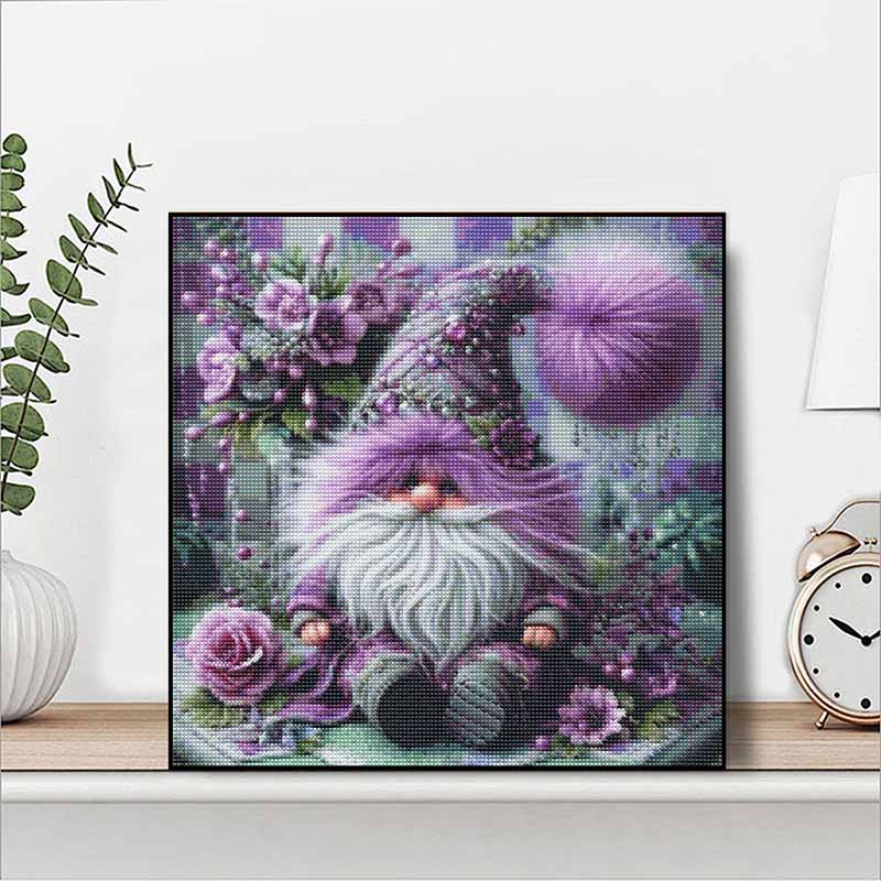 DIY Diamond Painting Canvas Kit for Adults Gnome Colorful Rhinestone Craft for Stress Relief Living Room Wall Decoration Gift