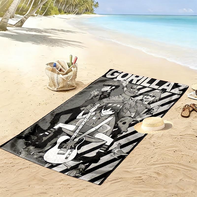 Gorillaz 2D Flat Print Beach Towel, Large Soft Quick Dry Towel for Beach Camping Swimming.NSTJ0928070