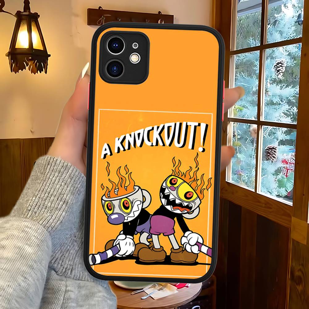 C-Cuphead Classic Game Phone Case For IPhone 16 15 14 13 12 11 Pro Max XS Max X Plus Matte Shockproof Cover