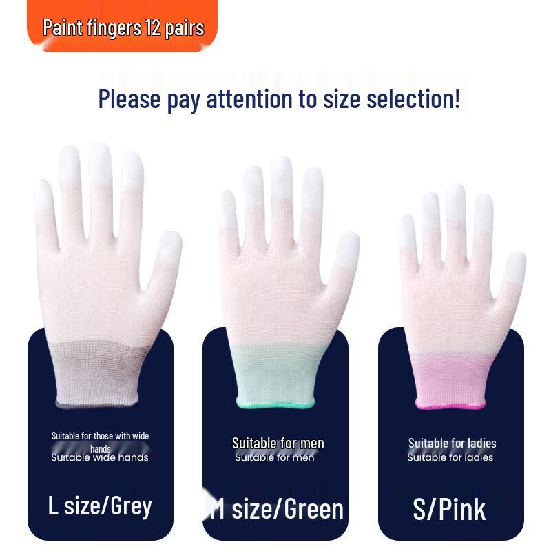 Yulong Thin White Anti-static PU Coated Nylon Gloves
