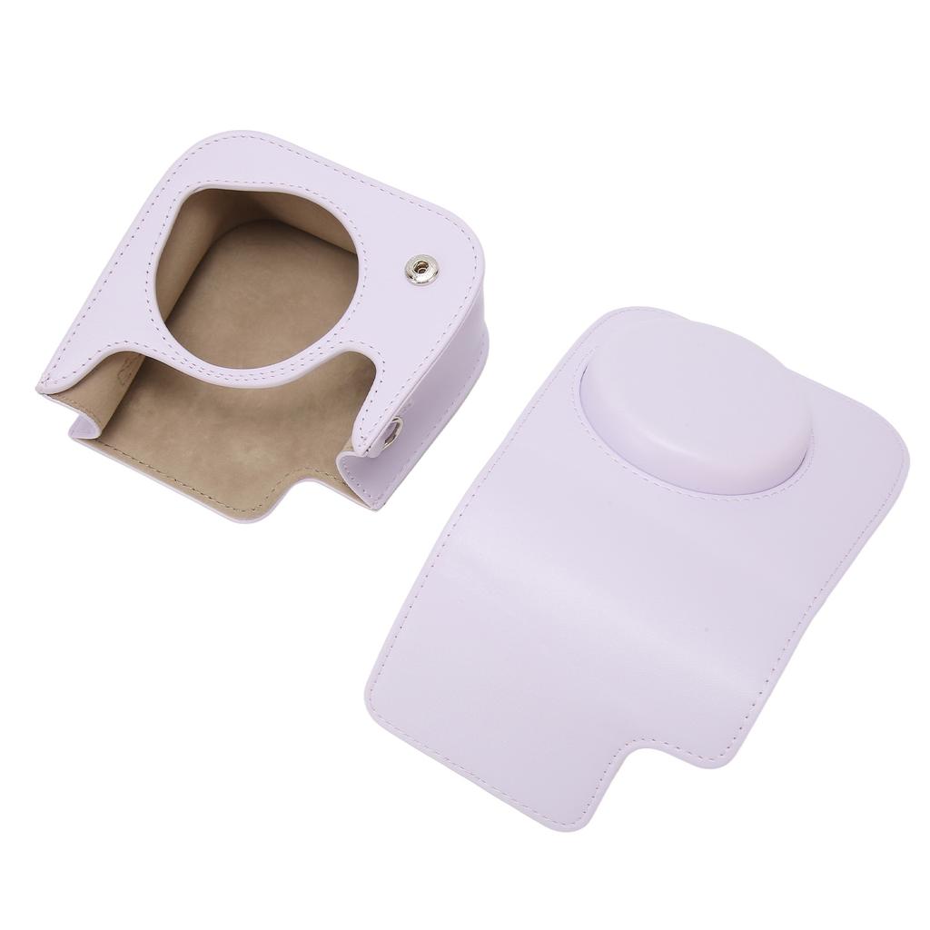 Protective Camera Case PU Leather Pure Color Camera Carrying Bag with Strap for Camping Travel