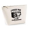 Beige Pouch I Can't I'm a Housekeeper I Can't Minimalist | 3 L Cotton Toiletry Bag with Metal Zip and Base