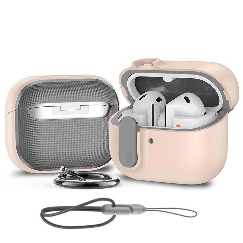 Pentru Samsung Galaxy Buds 3 /3Pro Carcasă cu Blocare de Securitate Carcasă de Protecție Husă cu Șnur pentru Samsung Galaxy Buds 3 (Albastru Pufos)