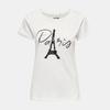 T-shirt Cloud Dancer Paris Cotton with Black Sequins Woman