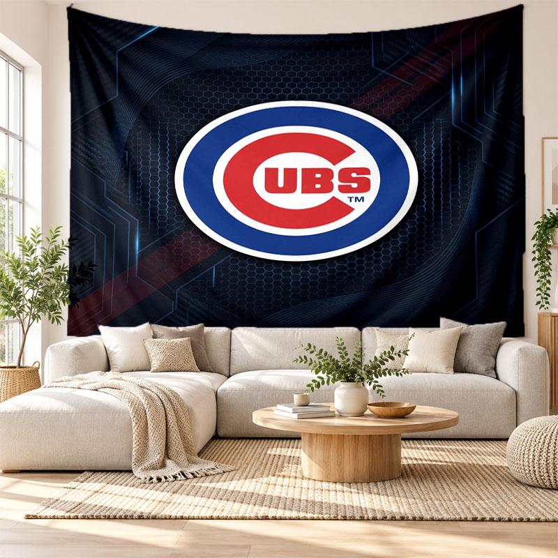 Chicago Cubs Wall Tapestry, Soft Fabric Wall Hanging, Decorative Backdrop For Bedroom Home Wall Art