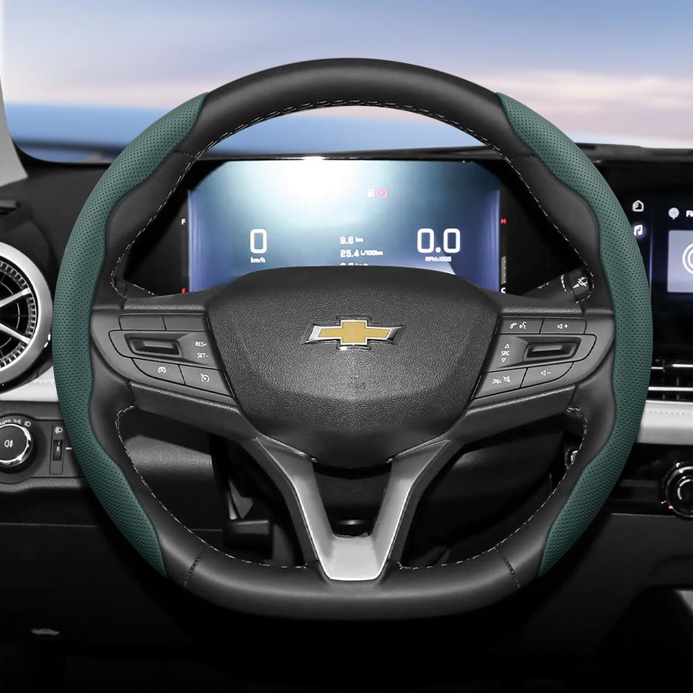 Suitable for Chevrolet Breathable Holes Leather Steering Wheel Cover Segmented Quick Release Design Non-Slip and Durable Cruze Spark Captiva Orlando L