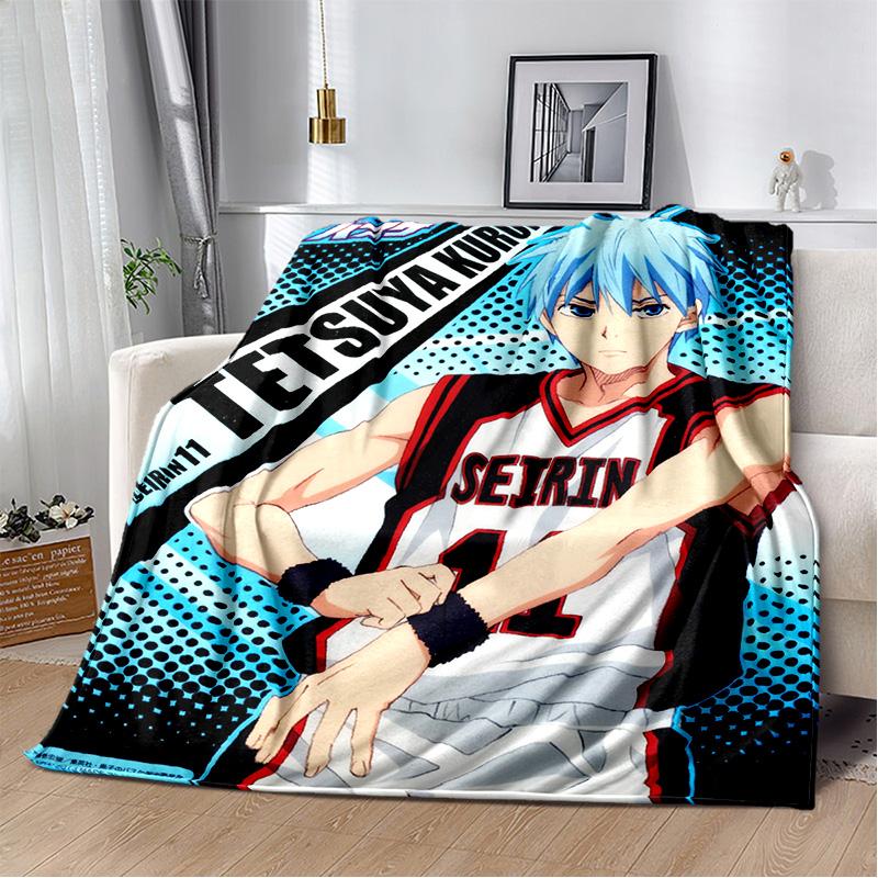 Anime Kuroko's Basketball Cartoon Blanket,Soft Throw Blanket for Home Bedroom Bed Sofa Picnic Travel Office Cover Blanket Kids