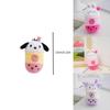 Cute Panda Milk Tea Cup Keychain Plush Toy Couple Bag Pendant Rabbit Stuffed Animal Gift