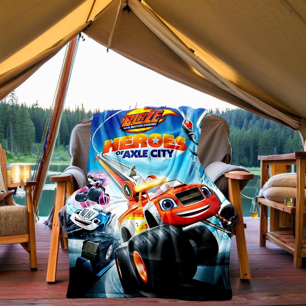 1pc Blaze AxleCity Outdoor Blanket Lightweight Flannel, Soft & Warm, All-Season Use for Sofa, Outdoor, Camping, Living Room053