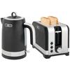 Sleek Textured Kettle and Toaster Set - Black