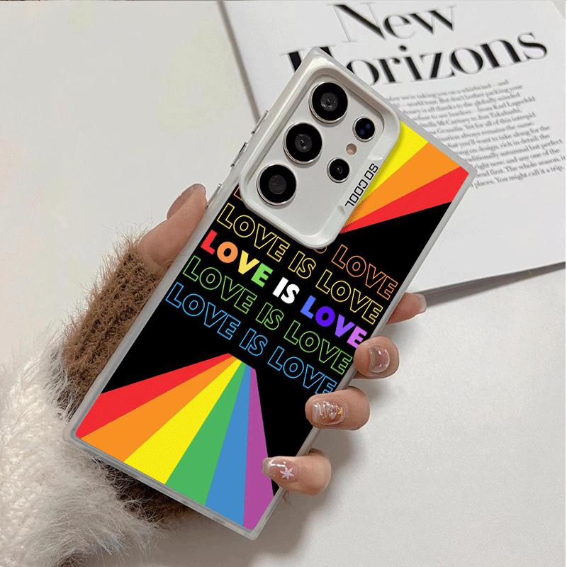 LGBT Rainbow Love Is Love Soft Phone Case for Samsung Galaxy S24 S25 FE S26 Edge S23 Ultra S22 Plus S21 + Shockproof Cover Back