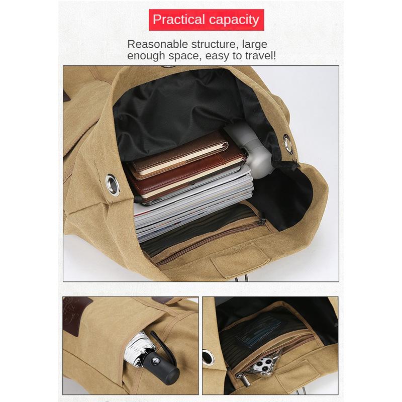 Outdoor Sports Bag  Rucksack Canvas Backpacks  School Bag Hiking Travel Backpacks Bucket Bag