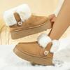 Furry Soft Thick Bottom Snow Boots Women 2025 Winter Warm Fluffy Fur Ankle Boots with Platform Pearl Decoration Designer Shoes
