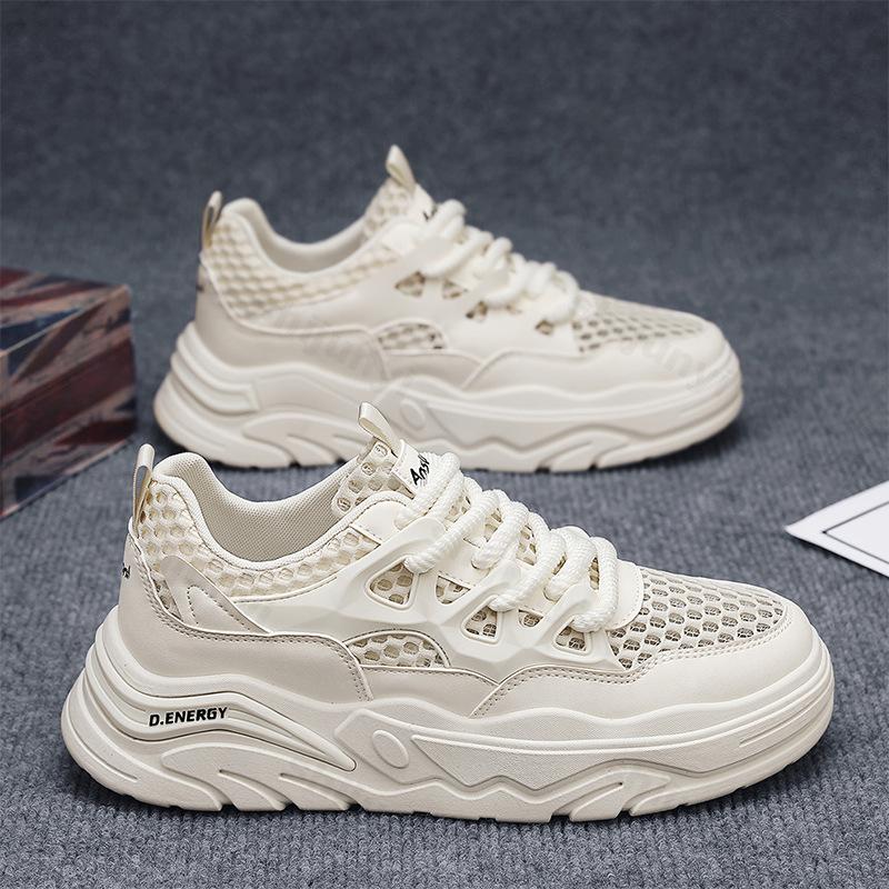 Mesh Fabric Breathable Comfortable Thick Soled Shoes for Men's 2026 Spring Fashi Trend Shallow Mouth Versatile Chunky sneakers