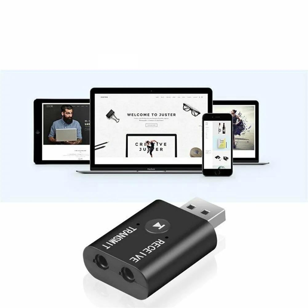 USB 5.0 Bluetooth Audio Receiver Transmitter Adapter AUX 3.5mm Audio 2 IN 1 Wireless Transmitter TR6 For Home Car Music System