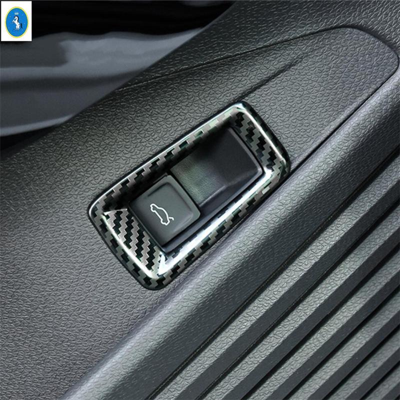 Carbon Fiber Interior Rear Air Outlet / Trunk Switch Button / Water Cup Frame Cover Trim Accessories For VW ID.4 ID4  - 2024