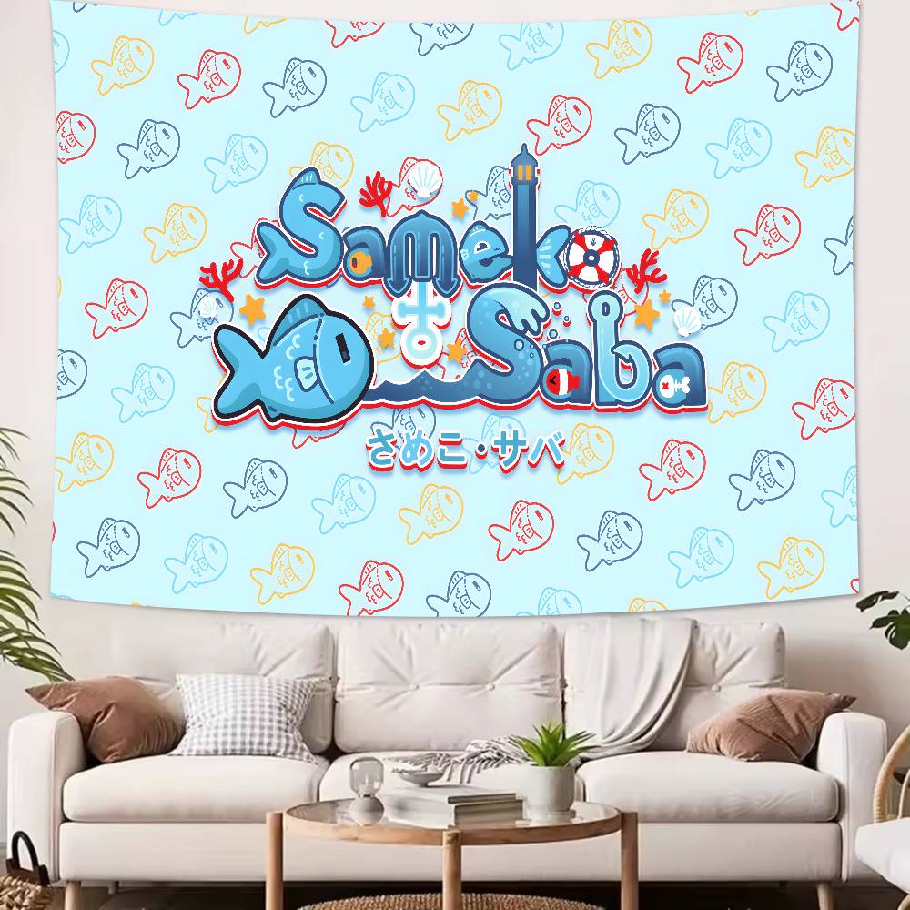 Virtual Artists Kawaii Hot Sameko Saba Tapestry Popular Room Decoration Wall Tapestry Art Room Home Decor Wall Art Decor