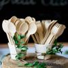 Ensemble de couverts jetables biodégradables (fourchette de 14 cm)(100P) Fourchette de 14 cm (100 pieces)| Écologique | Fête | Anniversaire | Jetable en bois | Voyage facile